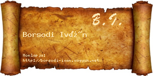 Borsodi Iván névjegykártya
