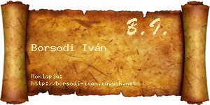 Borsodi Iván névjegykártya