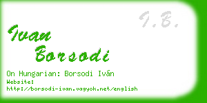 ivan borsodi business card